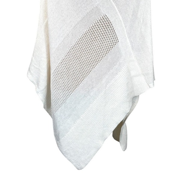 Anthropologie Padma Knit Poncho Cream Medium Large Asymmetrical - Picture 9 of 13